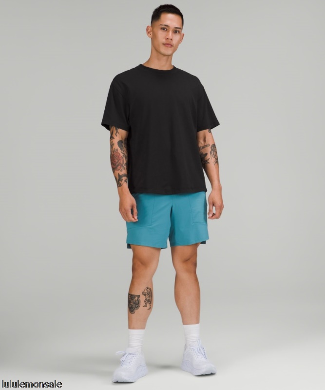 Lululemon Deutschland DELULU814 | Lululemon Deutschland Schwarzes Kurzarm-Trainingsshirt Mit Entspannter Passform